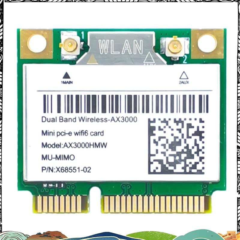Super Card PCB AX200 AX3000HMW Mini PCI-E 6 อะแดปเตอร์ไร้สาย 2.4G/5G 5.1 802.11AX สําหรับ Win10