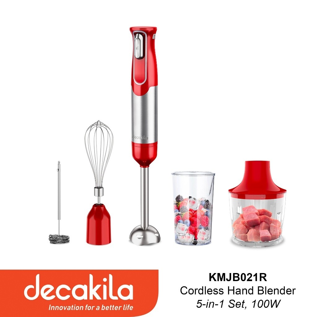JUZ Decakila KMJB021R Hand Blander | 100W | ชุด 5in1 | 2ความเร็ว | คันผสมเพลา SUS | 2ใบมีด สแตนเลส