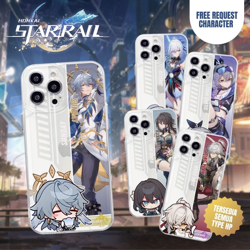 CASE PREMIUM HONKAI STAR RAIL คุณภาพสูง CASING SOFT JELLY CLEAR JINGLIU KAFKA TOPAZ HSR GENSHIN IPHO