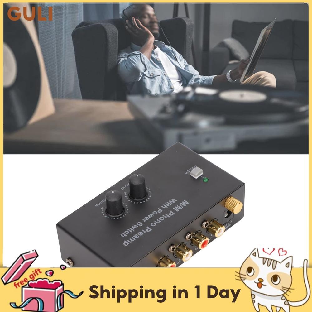 Guli phono preamp เสียงรบกวนต่ำ eu ปลั๊ก 100‑240V pp500 mini phono preamp professional อิเล็กทรอนิกส