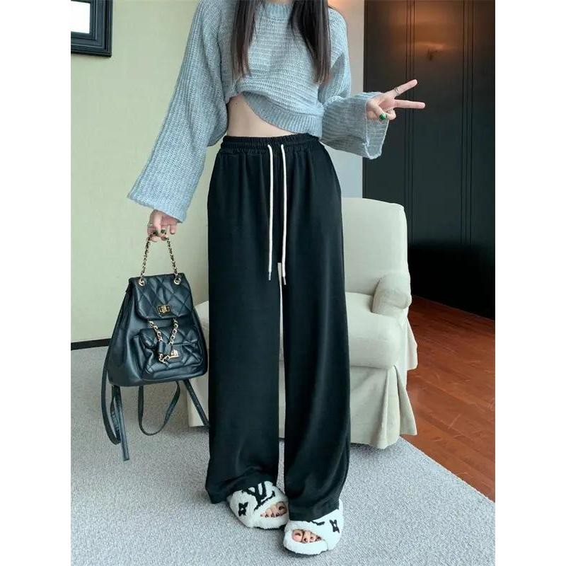 จัดส่งจากกรุงเทพฯ กางเกงลำลอง กางเกงขายาวผู้หญิง กางเกงเอวสูง กางเกงเดรปธรรมชาติ สีเทา กางเกงทรงตรงอเนกประสงค์ - รูปที่ 5