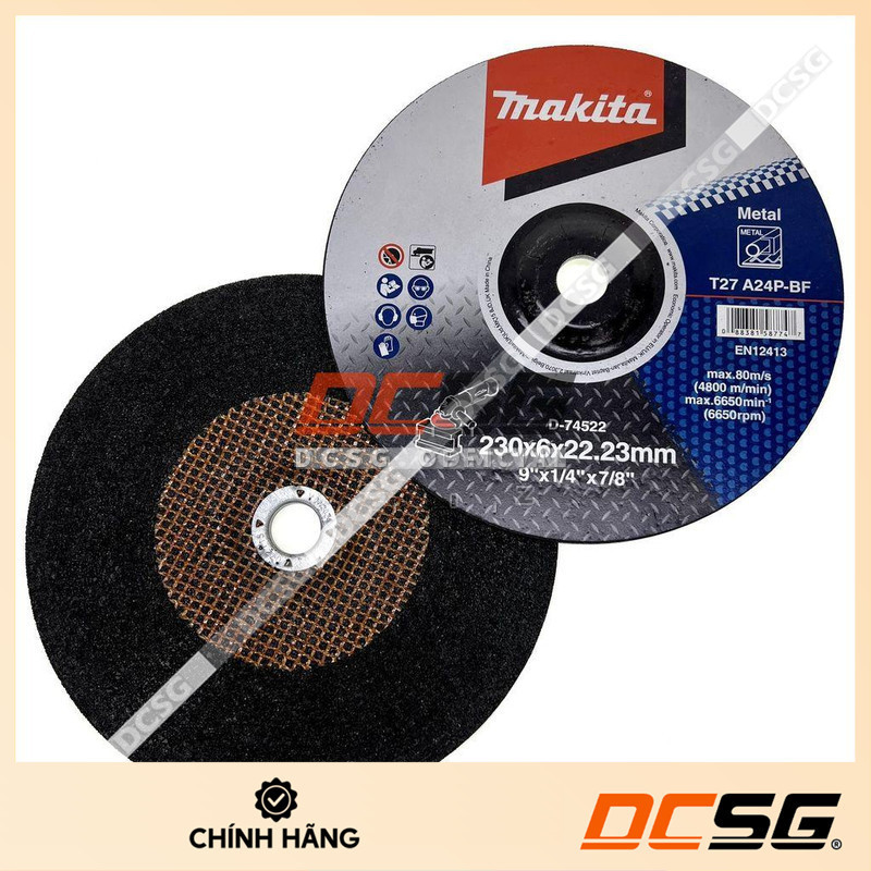 ล้อเจียรโลหะ 230x6.0x22.23 มม. T27 A24P-BF Makita D-522[ DCSG ]