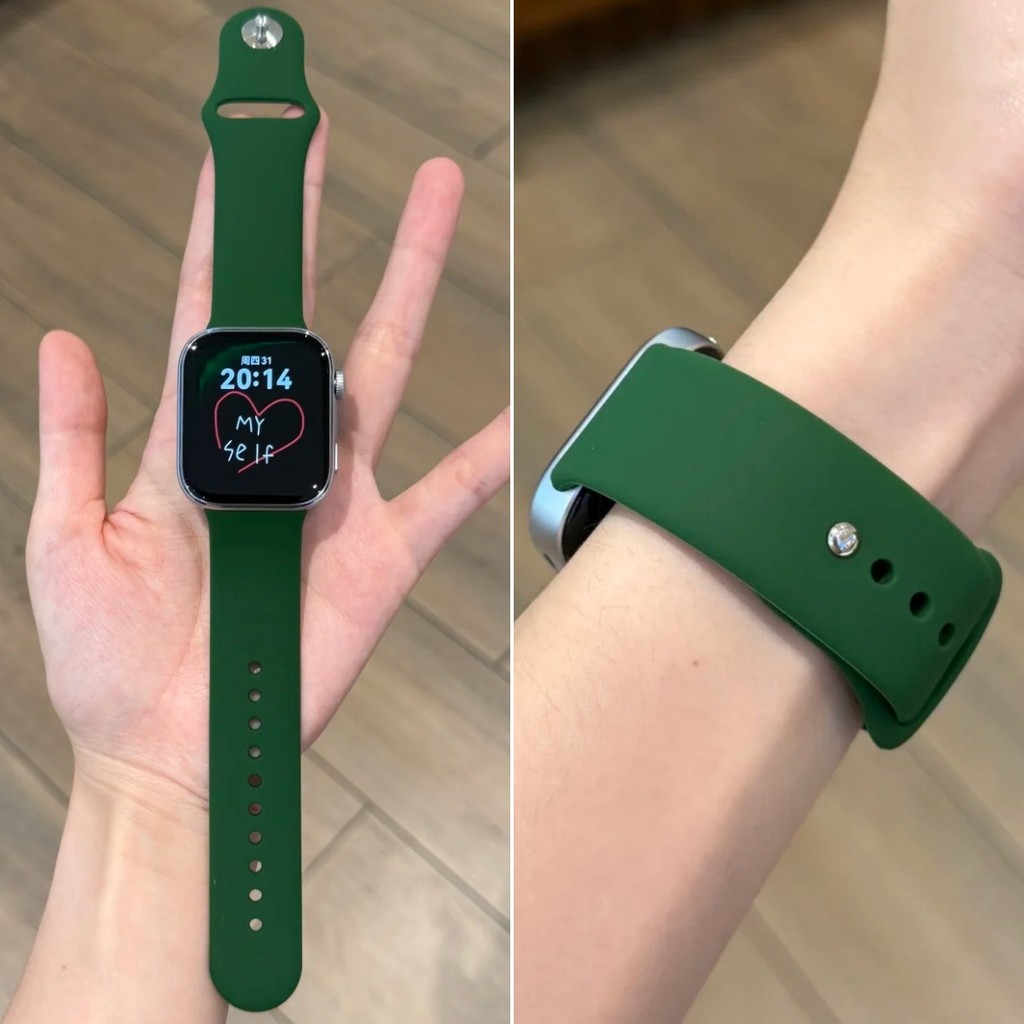 สายรัดซิลิโคนเหลวสีเขียวเข้มสําหรับ Huawei watch fit4/4pro สายรัดยางนุ่มสําหรับ Huawei fit3 สายรัดกีฬาระบายอากาศผู้ชายผู้หญิง