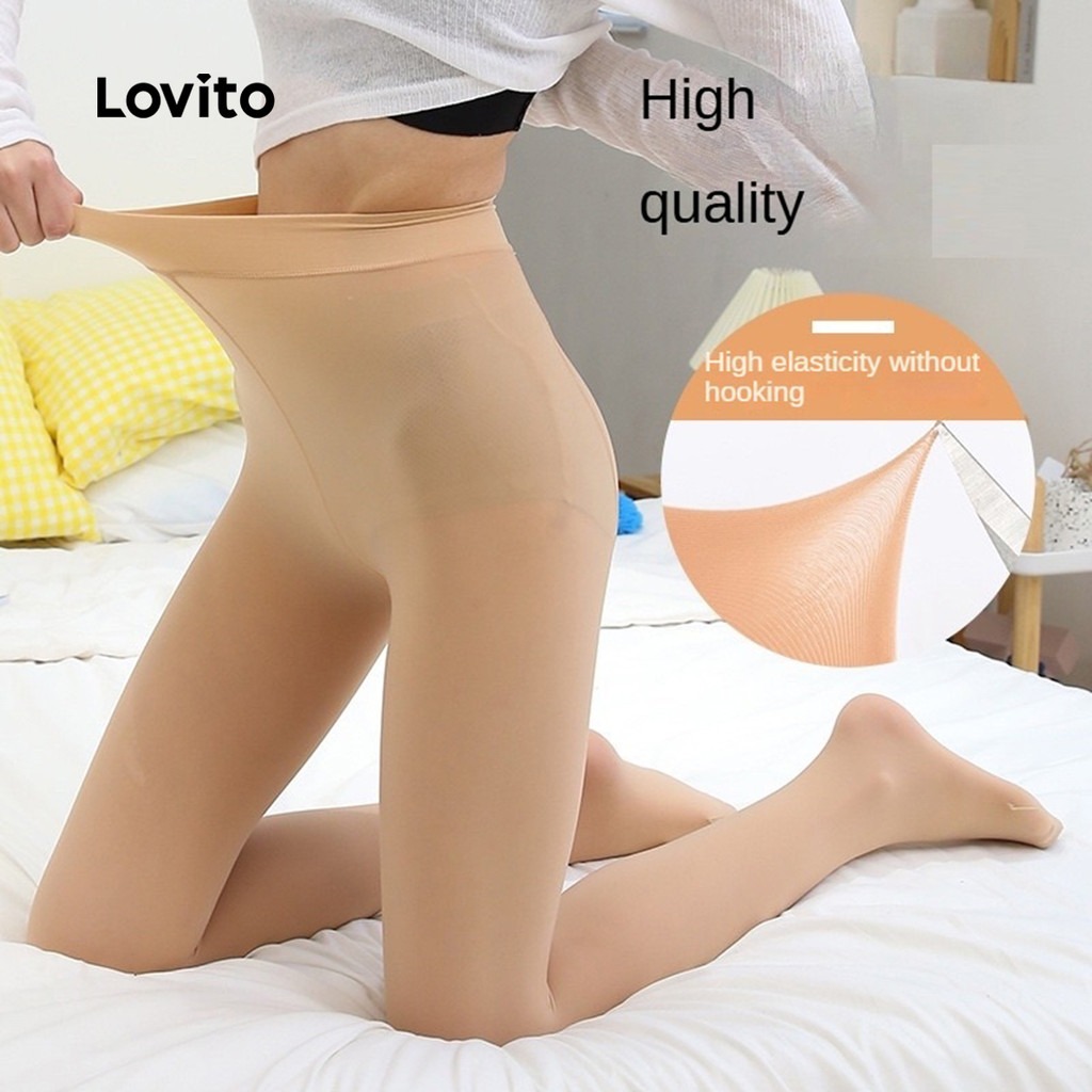 Lovito ถุงเท้าพลาสติกปรับรูปร่างสำหรับผู้หญิง ตลอดทั้งปี LCS25A135