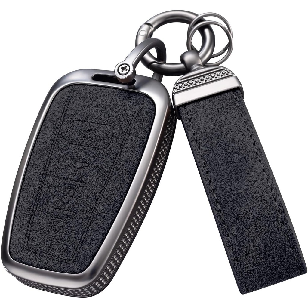 YO&YOYE ใช้งานร่วมกับ Toyota Key Fob ฝาครอบพวงกุญแจหนังสําหรับ 2018-2022 Camry RAV4 Highlander C-HR 