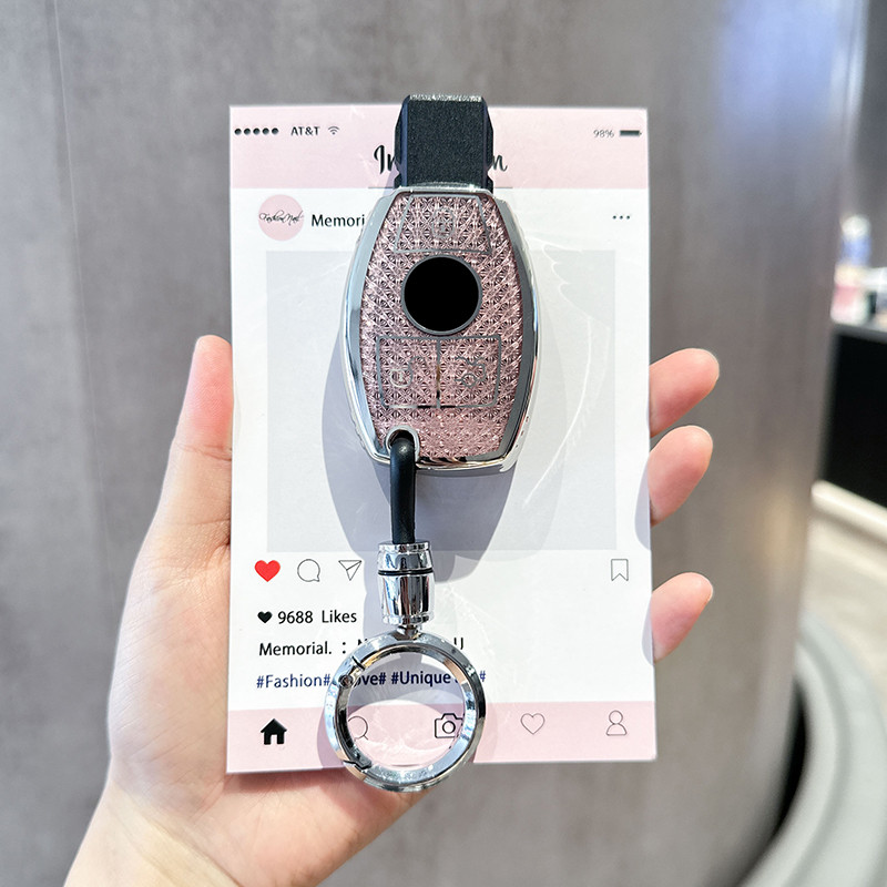 ห้างสรรพสินค้าโว๊ก !สําหรับ Mercedes-Benz 3 ปุ่มรถ Remote Key สําหรับ Mercedes-Benz ACES GLA GLB GLC GLE GLS G AMG ออกแบบใหม่ฝาครอบพวงกุญแจ