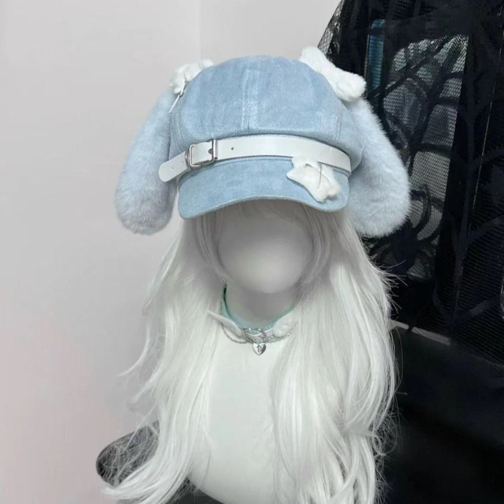 Gangster Inn原创灰色小狗耳朵帽亚文化贝雷帽可爱个宅文化Gangster Inn Original Grey20251011