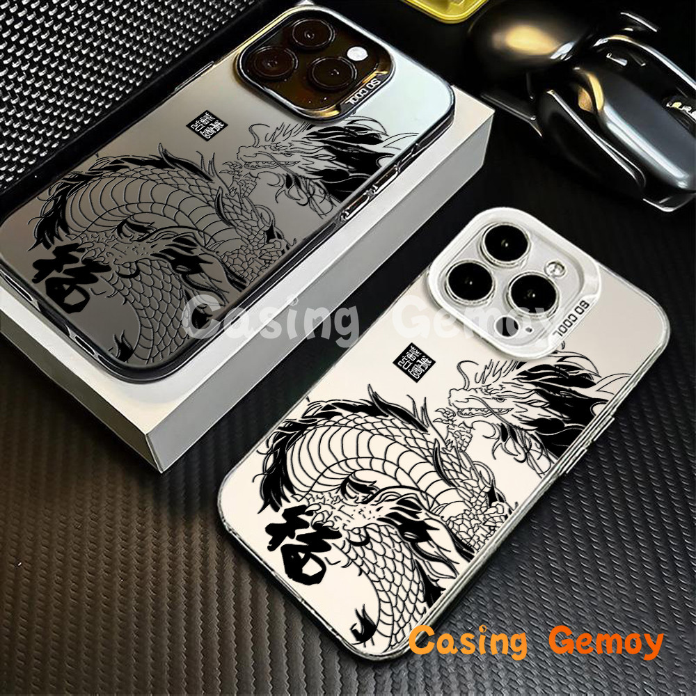 HP Black Dragon Stripe เข้ากันได้สําหรับเคสโทรศัพท์ VIVO, V29 V27 V25E V21E V25 Y11 Y20i Y16 Y15S Y0