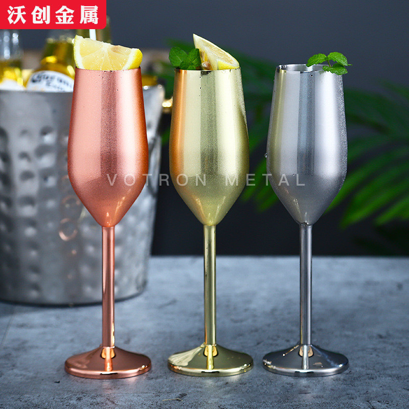 304 สแตนเลสแก้วค๊อกเทลแก้วแชมเปญโลหะ กุณโฑ บาร์ เคทีวี องุ่นแก้วสแตนเลสแก้วแชมเปญ