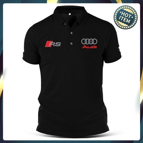 🔥💞 เย็บปักถักร้อย RS Audi S Line เสื้อยืดเสื้อ Unisex Racing Motorsport Rally Tee เสื้อโปโล Baju ผ้า