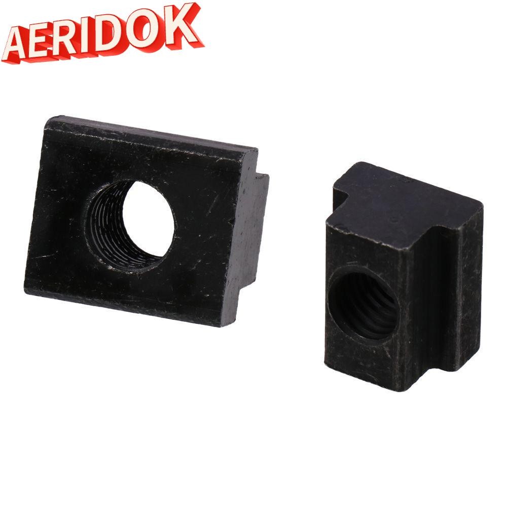 AERIDOK 10 ชิ้นแตะผ่านสล็อตถั่ว,สีดําออกไซด์เหล็กคาร์บอน T Slot Nuts,M6 M8 M10 M12 T-Nuts