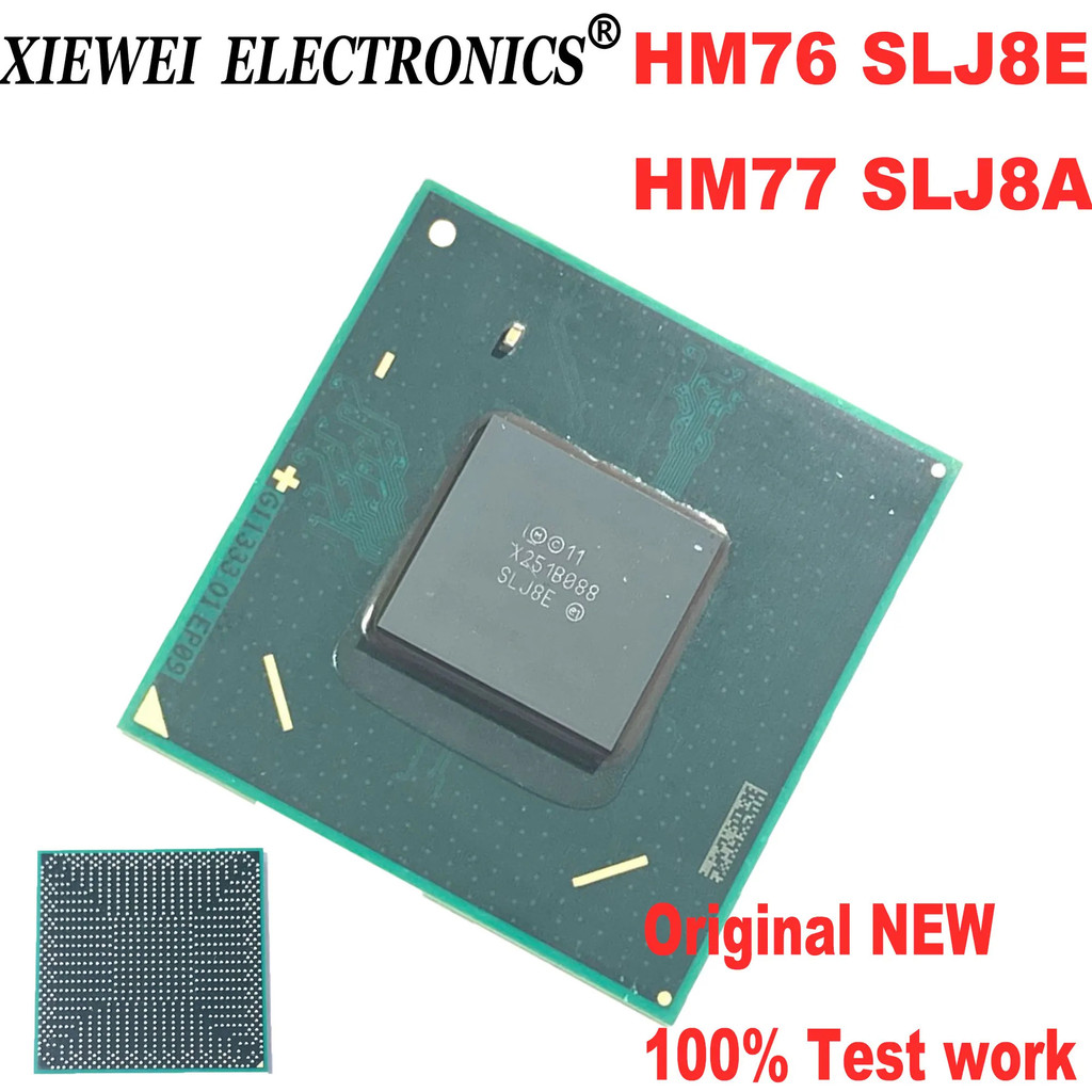 100% original test ทํางาน HM76 HM77 BD82HM76 SLJ8E BD82HM77 SLJ8A ใหม่ BGA ชิปเซ็ต reball พร้อมลูก I