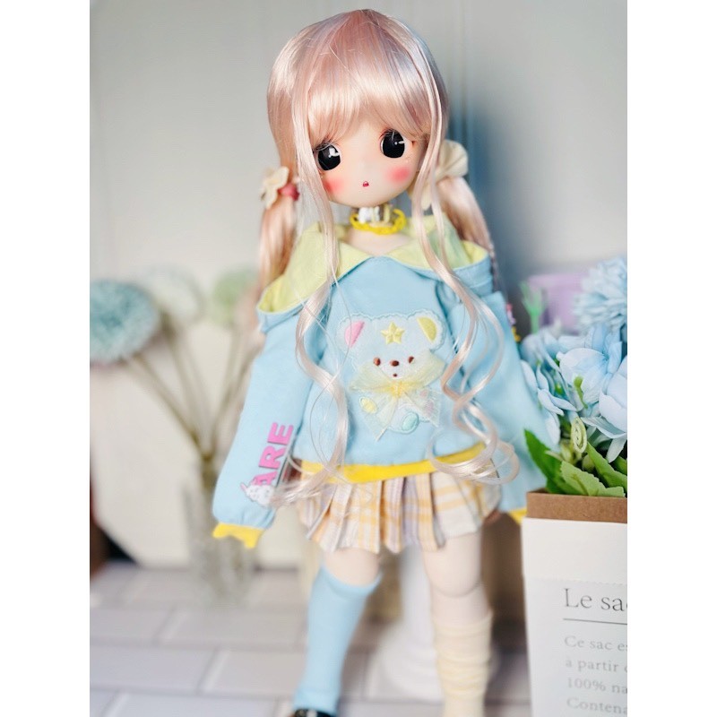 ((คลังสินค้าพร้อม) bjd1/4 mdd msd Bear Sister Rabbit Sister Rabbit Peas Baby Clothes Set sugars