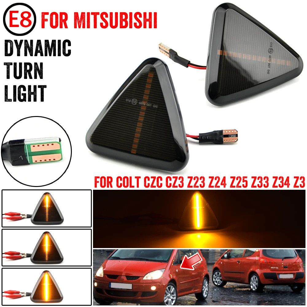 LED แบบไดนามิก Blinker ด้านข้าง Marker Fender ไฟเลี้ยวสําหรับ Mitsubishi Colt CZC CZ3 Z23 Z24 Z25 Z3