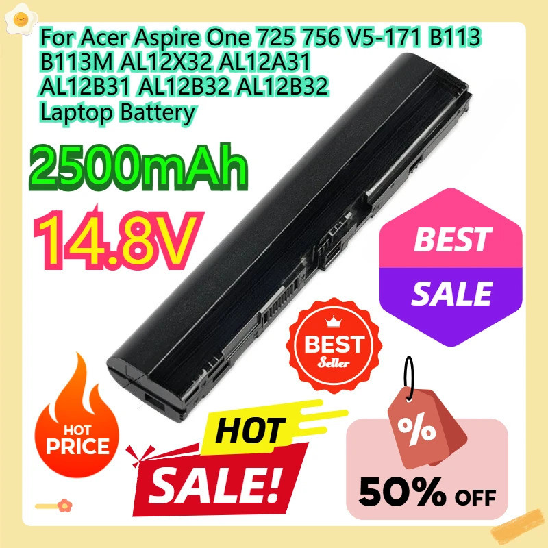 สําหรับ Acer Aspire One 725 756 V5-171 B113 B113M AL12X32 AL12A31 AL12B31 AL12B32 AL12B32 แบตเตอรี่แ