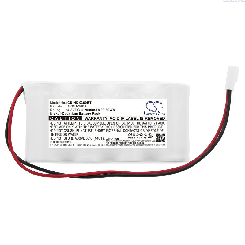 Cameron Sino 4.8V 2000mAh ระบบเตือนแบตเตอรี่ AKKU-360A,BAT4V8, สําหรับ Indexa OS360A,OS365A,151A,320