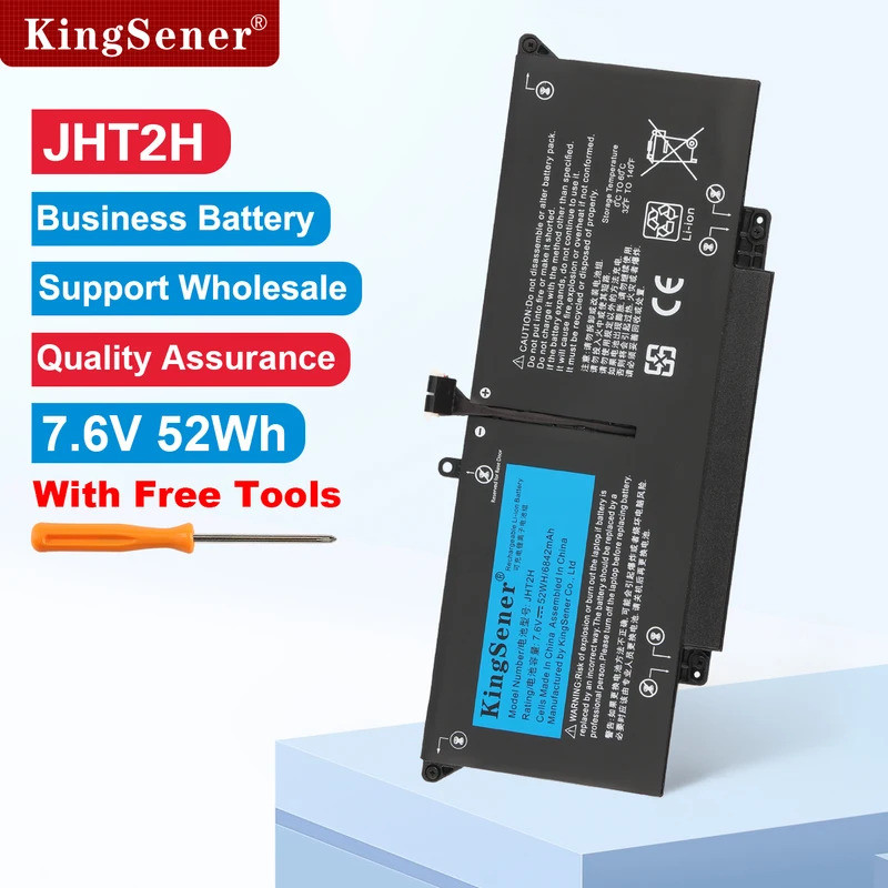 KingSener JHT2H 52WH แบตเตอรี่แล็ปท็อปสําหรับ DELL Latitude 7310 7410 Series 35J09 0YJ9RP 009YYF 07C