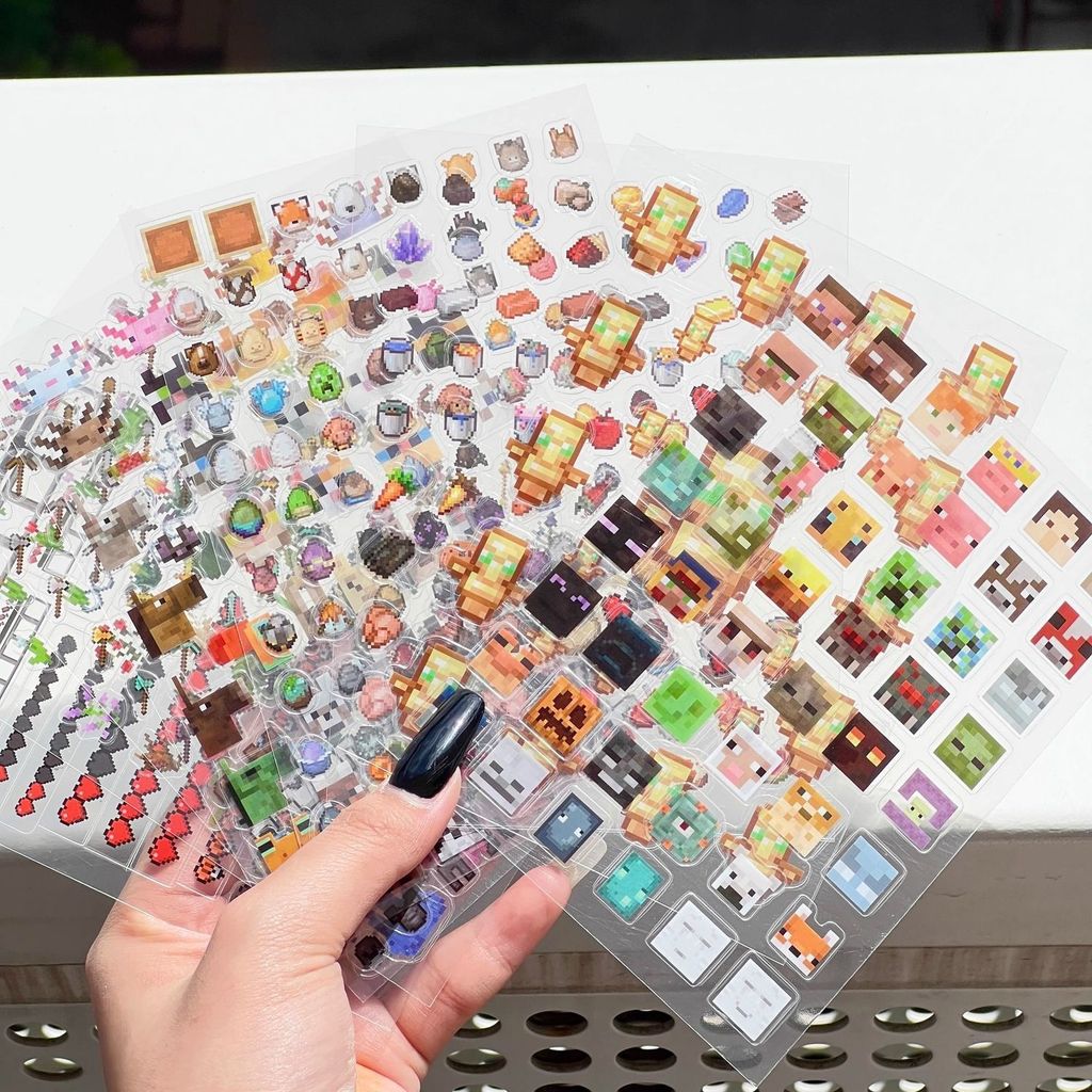Minecraft สินค้า Pixel สไตล์สติกเกอร์คู่มือ diy วัสดุเคสโทรศัพท์แท็บเล็ตพีซีถ้วยน้ําสติกเกอร์กันน้ํา