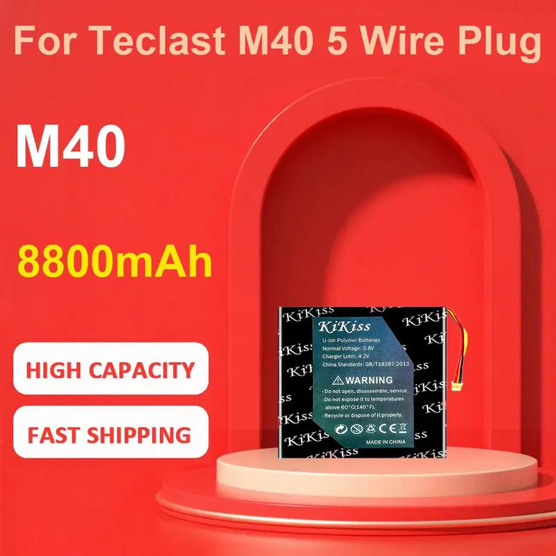 แบตเตอรี่ KiKiss สําหรับปลั๊กสายไฟ Teclast M40 5,M40,8800mAh