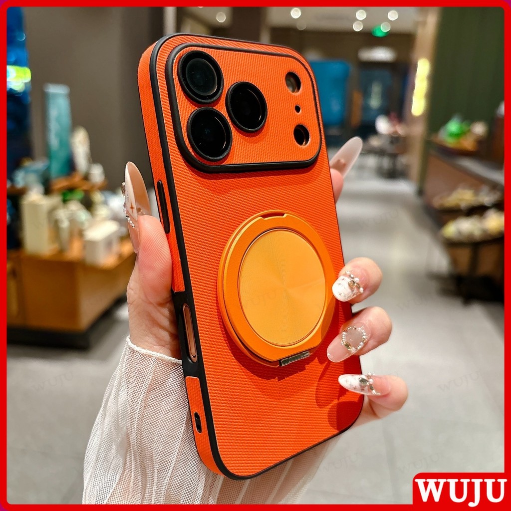 WUJU เคสหนัง Cross-Texture พรีเมี่ยมสําหรับ IPhone 17 16 15 14 13 Pro Max, พร้อมด้ามจับหรูหรา, และการป้องกันแฟชั่นป้องกันการตก