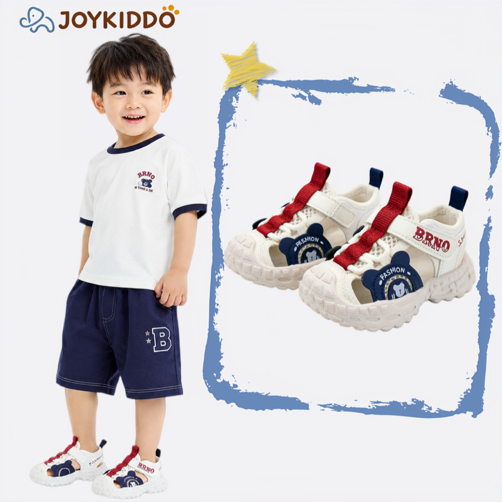 ฤดูร้อนสไตล์ใหม่ชายหญิงเด็กเด็กเด็กทารกนุ่มSoled Casual Toe-Covered รองเท้าแตะสุทธิรองเท้าชายหาด