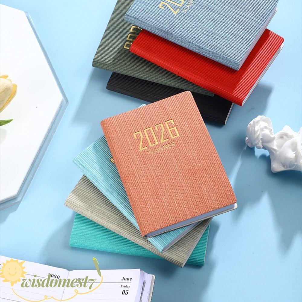 หนังสือนัดหมาย WISDOM, A7 Pocket 2026 Agenda Book, Portable with Calendar Notebooks School Office