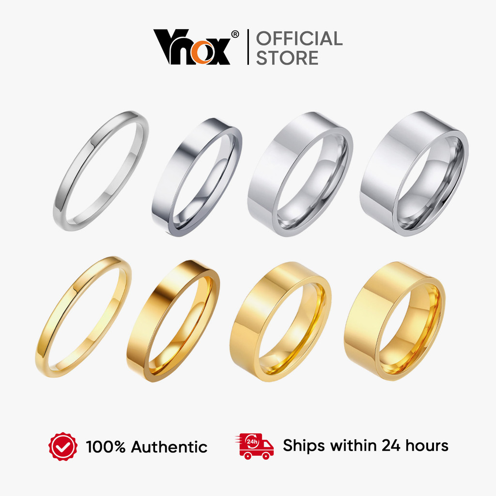 Vnox 2 มม.-8 มม.แหวนขัดสูงสําหรับผู้ชายผู้หญิง,ป้องกันการหลุดทุกวันสวมใส่งานแต่งงาน Band Comfort Fit