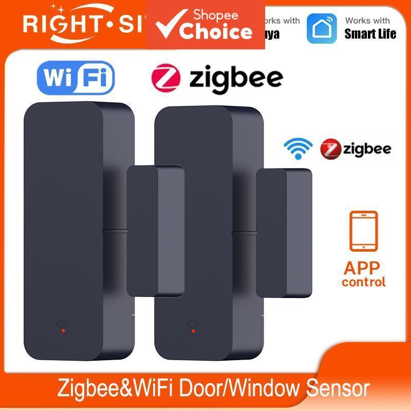 Zigbee เซ็นเซอร์ประตูหน้าต่างความปลอดภัยสัญญาณเตือนแม่เหล็ก Smart Life ใช้งานร่วมกับ Tuya Alexa Google Home 1 ชิ้น