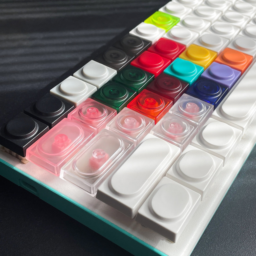 คีย์แคป keycap ใส keycap Building Block Keycap 1U ไม่มีแกะสลัก 2U PBT/โปร่งใส PC Cross แกนแกนแม่เหล็