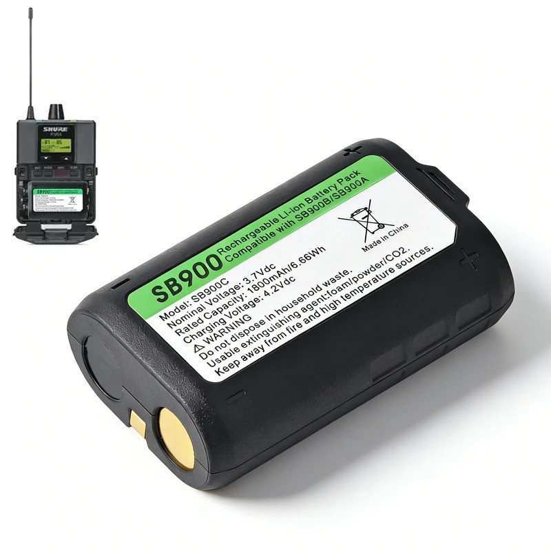 SB900C แบตเตอรี่ชาร์จ 1800mAh Original SB900 แบตเตอรี่ SB900A SB900B SB900C สําหรับ Shure QLXD1 QLXD