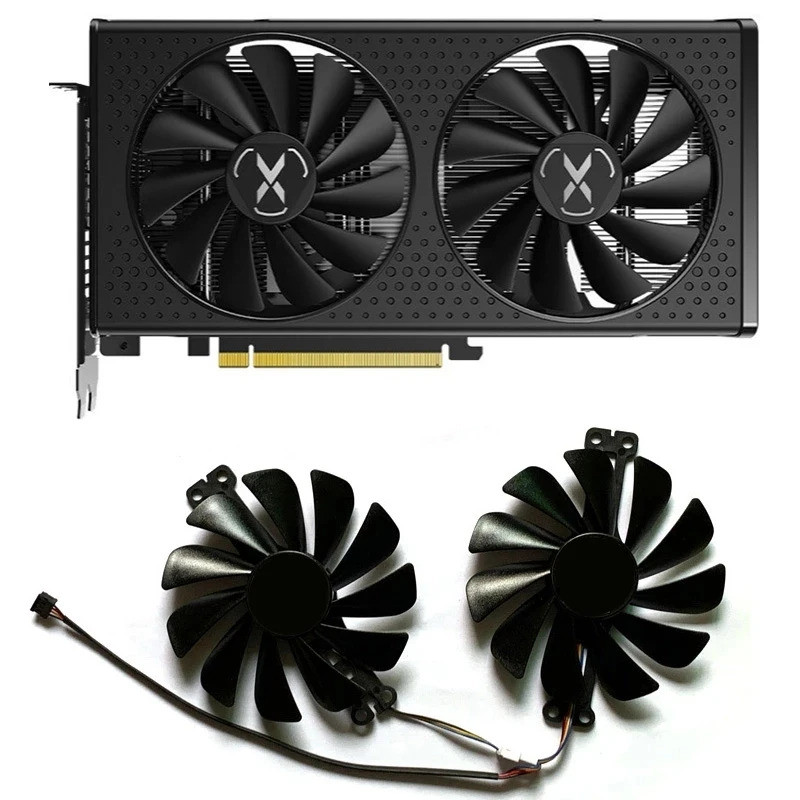 *XFX Radeon RX 6600 XT พัดลมการ์ดจอสําหรับเล่นเกม 95 มม. FY010010M12LPA FDC10U12S9-C RX6600 6600XT พ