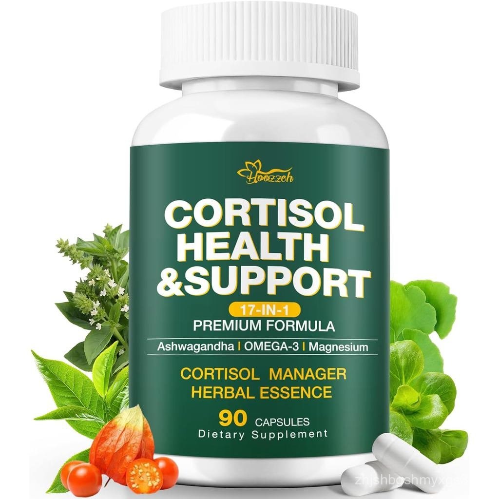 อาหารเสริม Cortisol สําหรับผู้หญิงและผู้ชาย, Cortisol ลดด้วย, & L-Theanine, Manager สําหรับรองรับและ