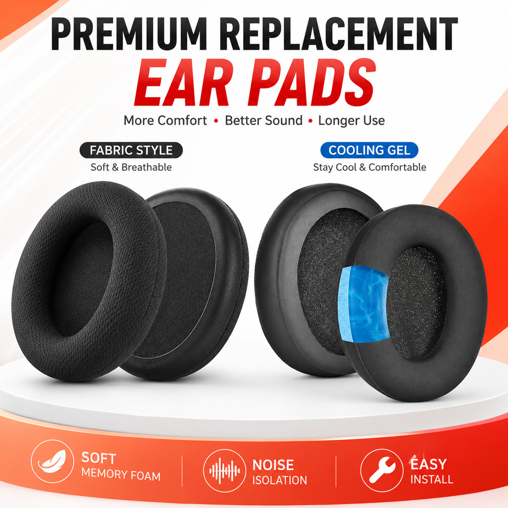 แผ่นรองหูฟัง 1 คู่สําหรับ HyperX Cloud I II III 1 2 3 Cloud  / Flight S / Alpha แผ่นรองหูฟังแผ่นรองหูฟัง Earpads Ear pads  Earpbuff Ear Cushion