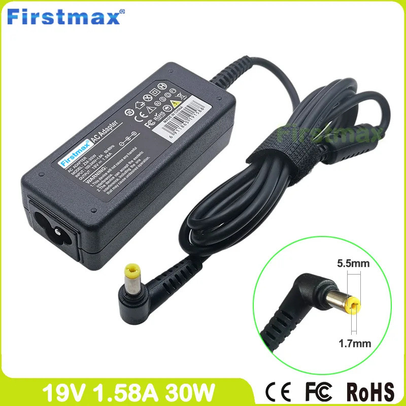 19V 1.58A 30W Netbook สําหรับ Acer Aspire One ZA3 ZG2 ZG3 ZG4 ZG5 ZG7 ZG8 ZH6 ZH7 ZH9 Aspire 1810 18