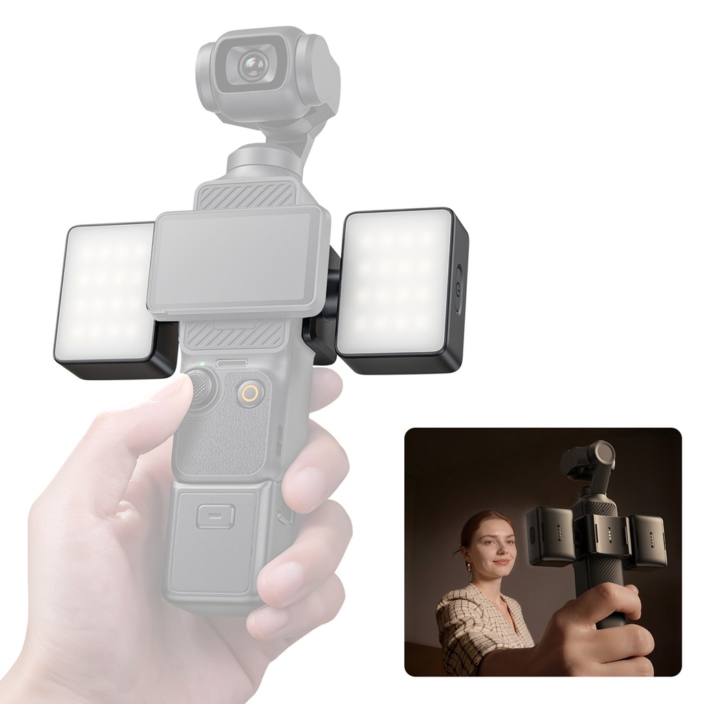 Ulanzi ไฟเซลฟี่พกพา LM06 Fill Light ปรับไฟ 3 ระดับ ไฟคู่แม่เหล็ก แบตในตัว สำหรับ DJI Action 4,3