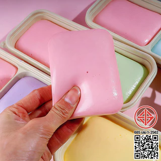 สกุชชี่ ไอติมมูสSquishy สคลายแรงดัน กล่องหนึ่งมีสอง สองสี เหนียวที่เพิ่มขึ้นช้า ของเล่นบีบอัดของเล่น