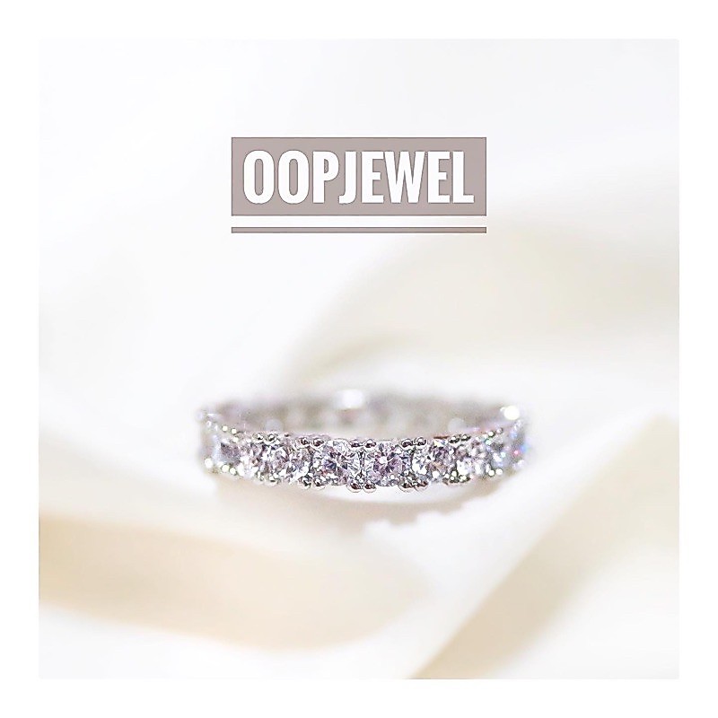 ‼️โค้ดBEHKH ลด60฿‼️ แหวนเพชรสวิส cz Cubic Zirconia ring ชุบทองคำขาว พร้อมกล่องแหวน แบรนด์ Oopjewel