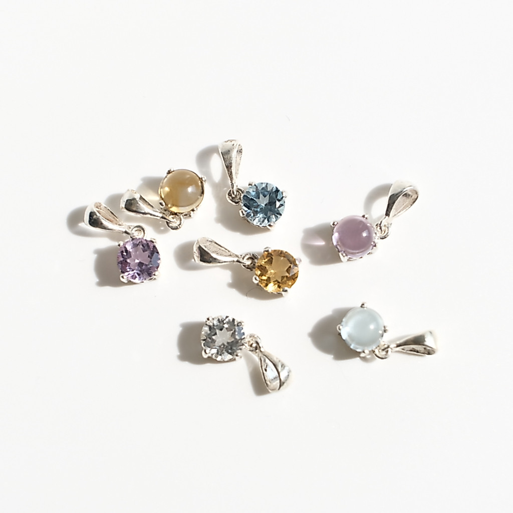 Moonsilver จี้พลอยแท้หัวใจ Heart Pendant 7mm ตัวเรือน เงินแท้925 ไม่แพ้ ไม่ลอก