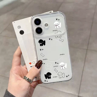 สุนัขน่ารัก For iPhone เคสไอโฟน 11 12 เปลือกที่เรียบง่าย 13 14 15 16 17 PLUS B4PRO MAX X XS MAX XR 7/8PLUS