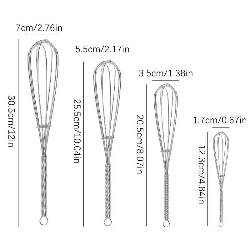 Attainwin Mini Spring Handle Manual Whisk สแตนเลส thumbnail 6
