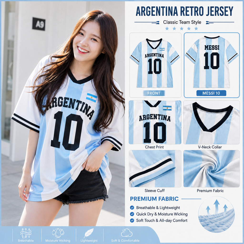 เสื้อฟุตบอลบราซิลลายทาง สีเขียวเหลือง คอวี ทรงโอเวอร์ไซซ์ ผู้หญิงผู้ชาย สไตล์วินเทจแฟชั่นสตรีท
