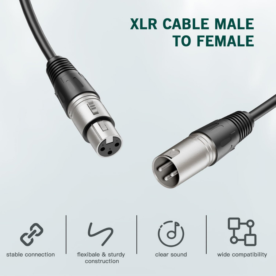 สาย XLR สายไมโครโฟน และมิกเซอร์ Female XLR3 to Male XLR3 Cable 1M 5M 10M เชื่อมต่อ มิกเซอร์ เพาเวอร์