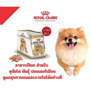[1โหลอาหารเปียก] ROYAL CANIN อาหารเปียก สุนัข POMERANIAN สูตรสุนัขพันธุ์ปอม โต 1 โหล*85g