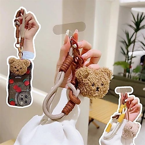 สายคล้องมือ สายคล้องข้อมือสั้น สายคล้องโทรศัพท์รูปหมีน้อยน่ารัก สายคล้องโทรศัพท์รูปตุ๊กตาการ์ตูน สายคล้องโทรศัพท์สั้น-CY