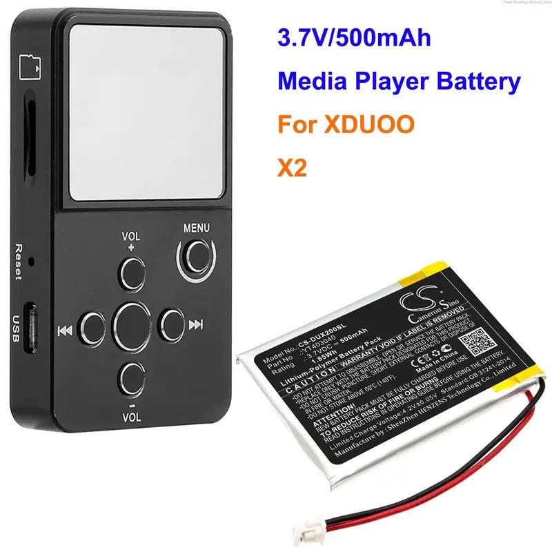 Cameron Sino 500mAh Media Player แบตเตอรี่ YT403040 สําหรับ XDUOO X2