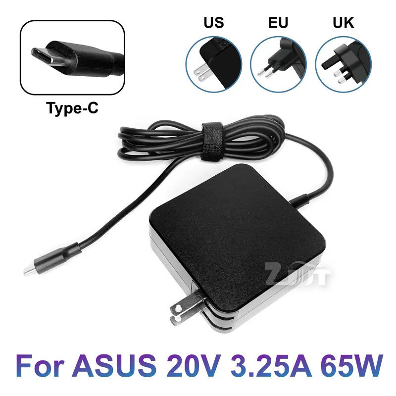20V 3.25A 65W USB-C Type-C AC แล็ปท็อปอะแดปเตอร์ชาร์จไฟสําหรับ ASUS ZenBook 14 U4700J U3700J UX435EA