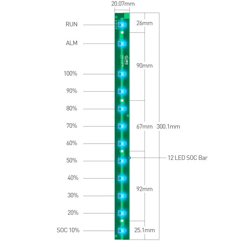 JIKONG 12 LED SOC Power Bar ทํางานสําหรับ JKBMS JIKONG BMS อุปกรณ์เสริม Lightbar 12LED