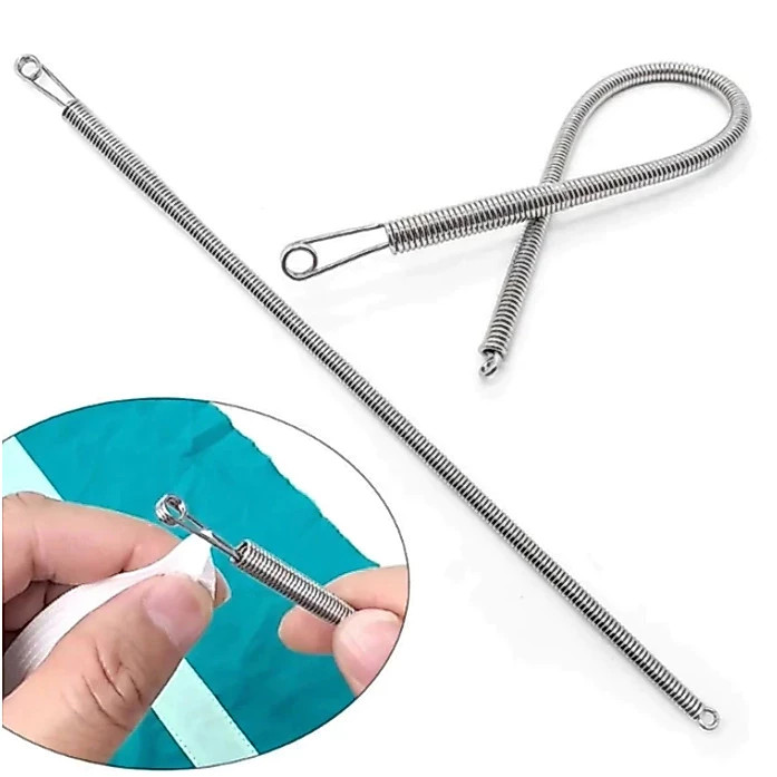 สปริงเข็มร้อยยางยืด เข็มร้อย คลิปตะขอกลึงเชือก ดึงยางขอบกางเกง Rope Threading Tool **พร้อมส่ง