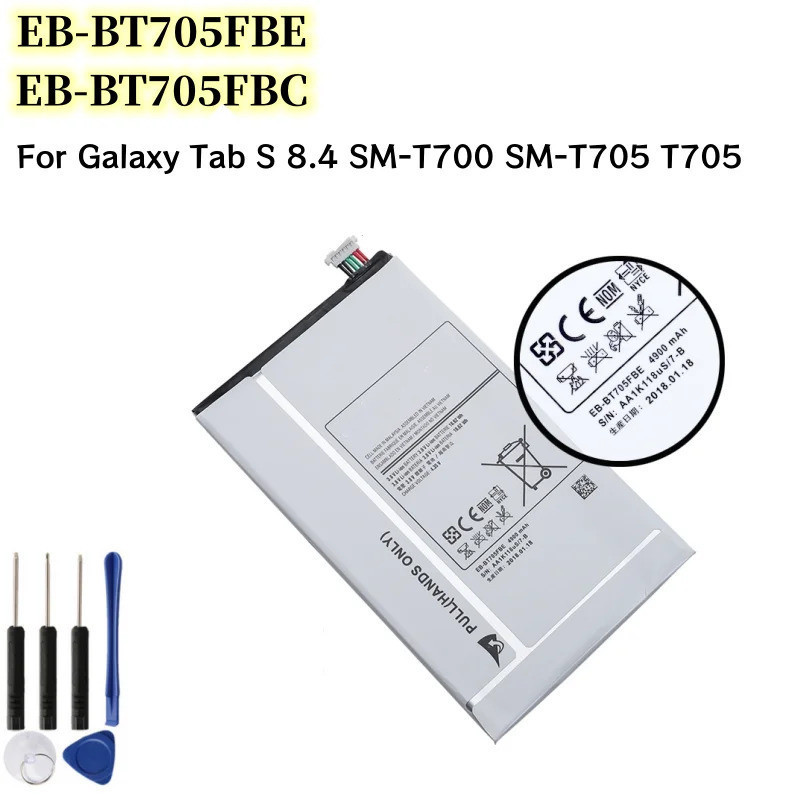 ใหม่ EB-BT705FBC EB-BT705FBE แบตเตอรี่แท็บเล็ตสําหรับ Galaxy Tab S 8.4 SM-T700 SM-T705 T705 4900mAh