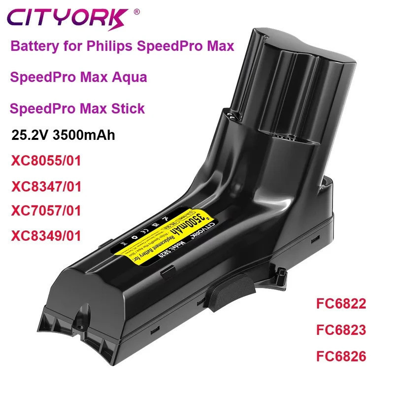 25.2V 3500mAh แบตเตอรี่ทดแทนสําหรับ Philips SpeedPro Max Aqua Stick สูญญากาศไร้สาย XC8055/01 XC8347/